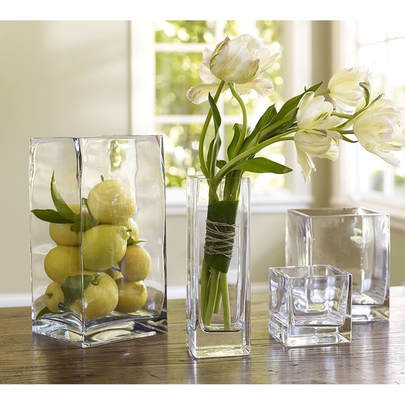 Pottery Barn Accents New Pottery Barn Square Handblown Glass